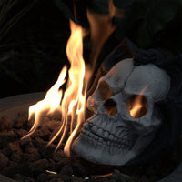 Spooky Demon Skull Gas Log for Ventless Fireplaces Ideal for Halloween and Outdoor Fire Pits