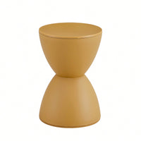 Chic Mustard Yellow Plastic Stool - Stylish Contemporary Side Table For Modern Homes