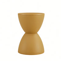 Chic Mustard Yellow Plastic Stool - Stylish Contemporary Side Table For Modern Homes