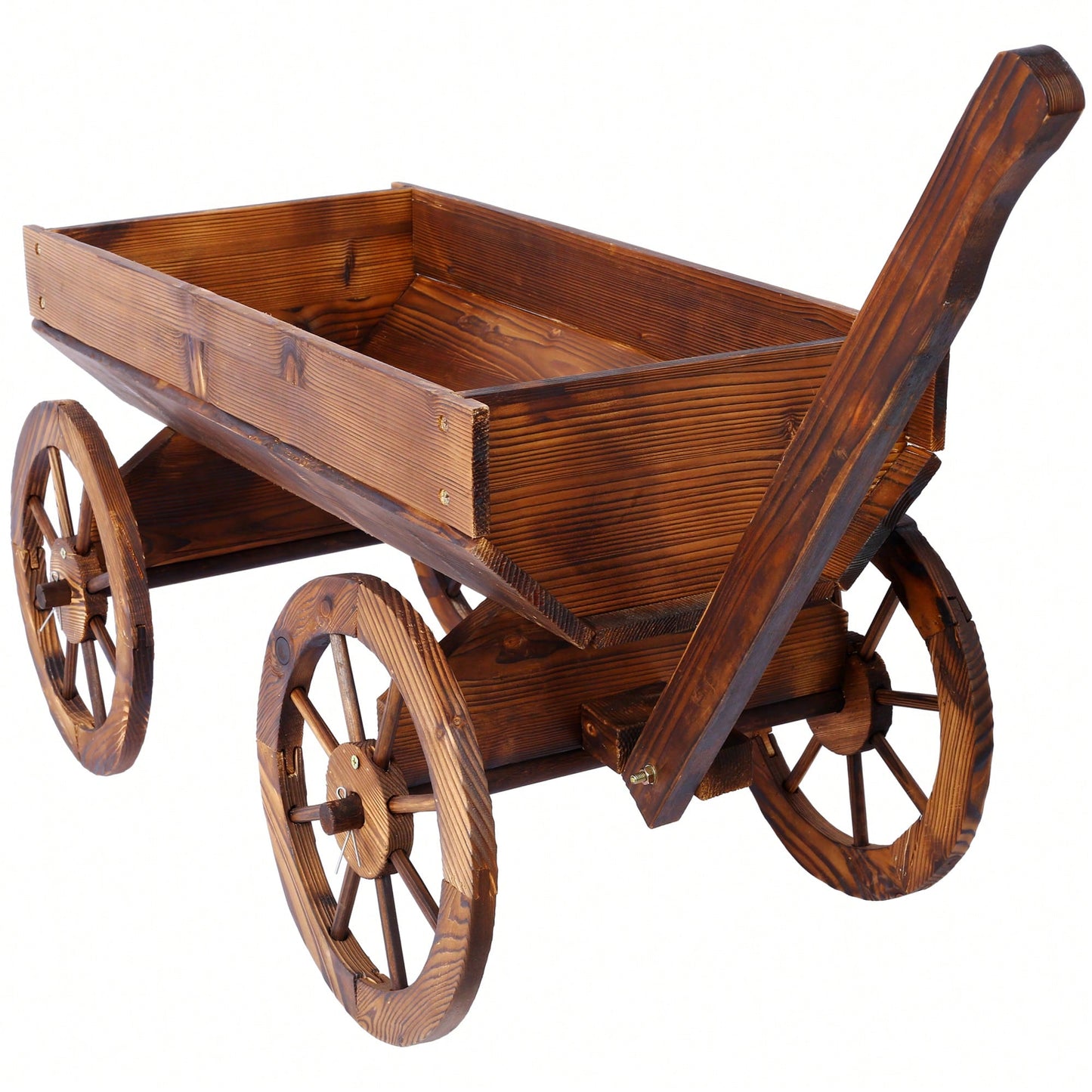 Charming Wooden Flower Planter With Wheels For Garden And Outdoor Decor