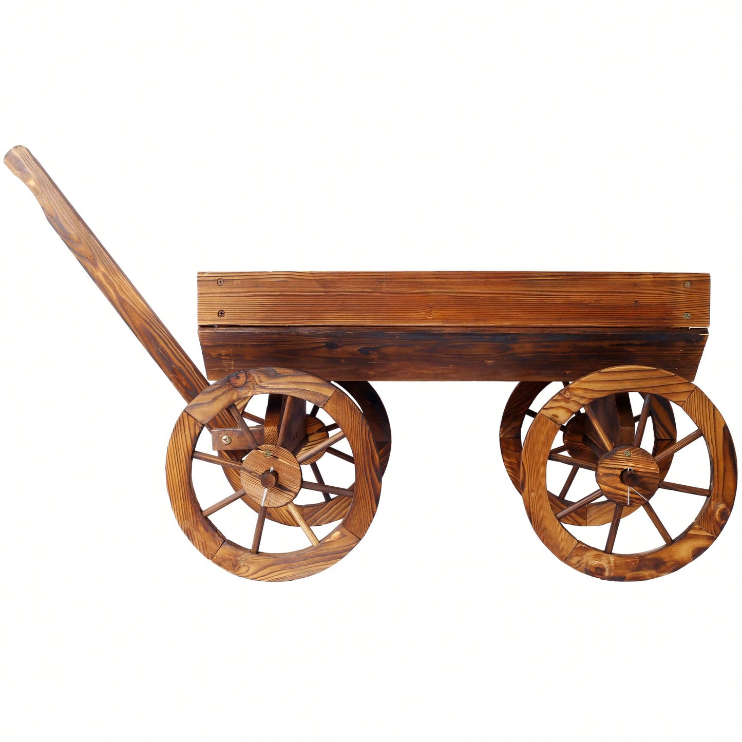 Charming Wooden Flower Planter With Wheels For Garden And Outdoor Decor