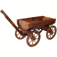 Charming Wooden Flower Planter With Wheels For Garden And Outdoor Decor