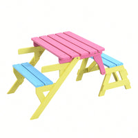 Versatile Kids' Armchair Set With Table And Two Benches - Perfect All-In-One Furniture Solution For Play And Learning