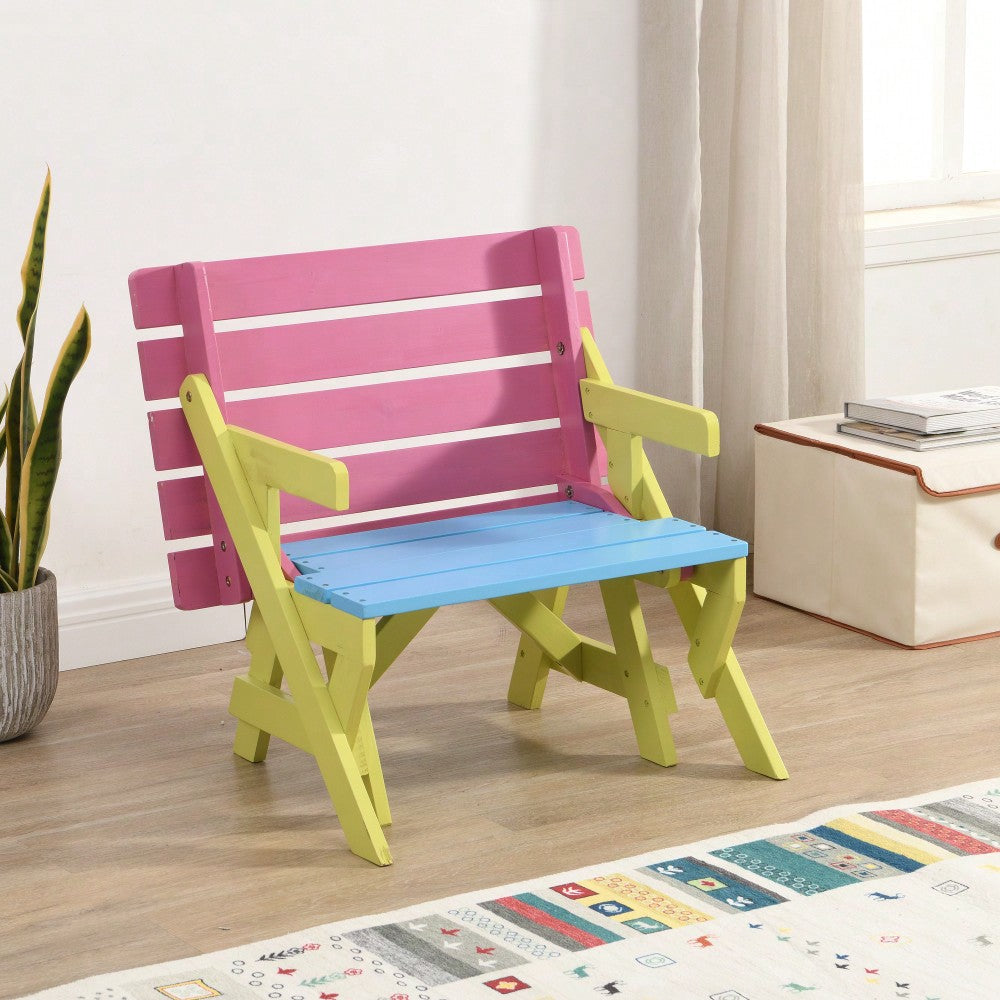 Versatile Kids' Armchair Set With Table And Two Benches - Perfect All-In-One Furniture Solution For Play And Learning