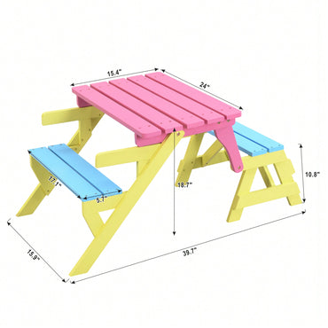 Versatile Kids' Armchair Set With Table And Two Benches - Perfect All-In-One Furniture Solution For Play And Learning