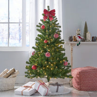 4.5-Foot Hinged Artificial Christmas Tree With 200 Clear UL-Certified Lights - 32-Inch Diameter