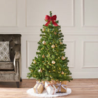 4.5-Foot Hinged Artificial Christmas Tree With 200 Clear UL-Certified Lights - 32-Inch Diameter