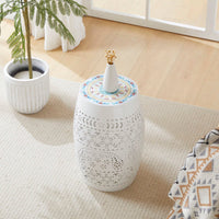 Elegant White 12-Inch Side Table For Versatile Home Decor