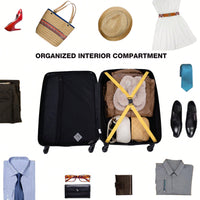 Lightweight 3-Piece ABS Luggage Set With Spinner Wheels, TSA Lock, And Dual Hooks - Green (20, 24", 28")"