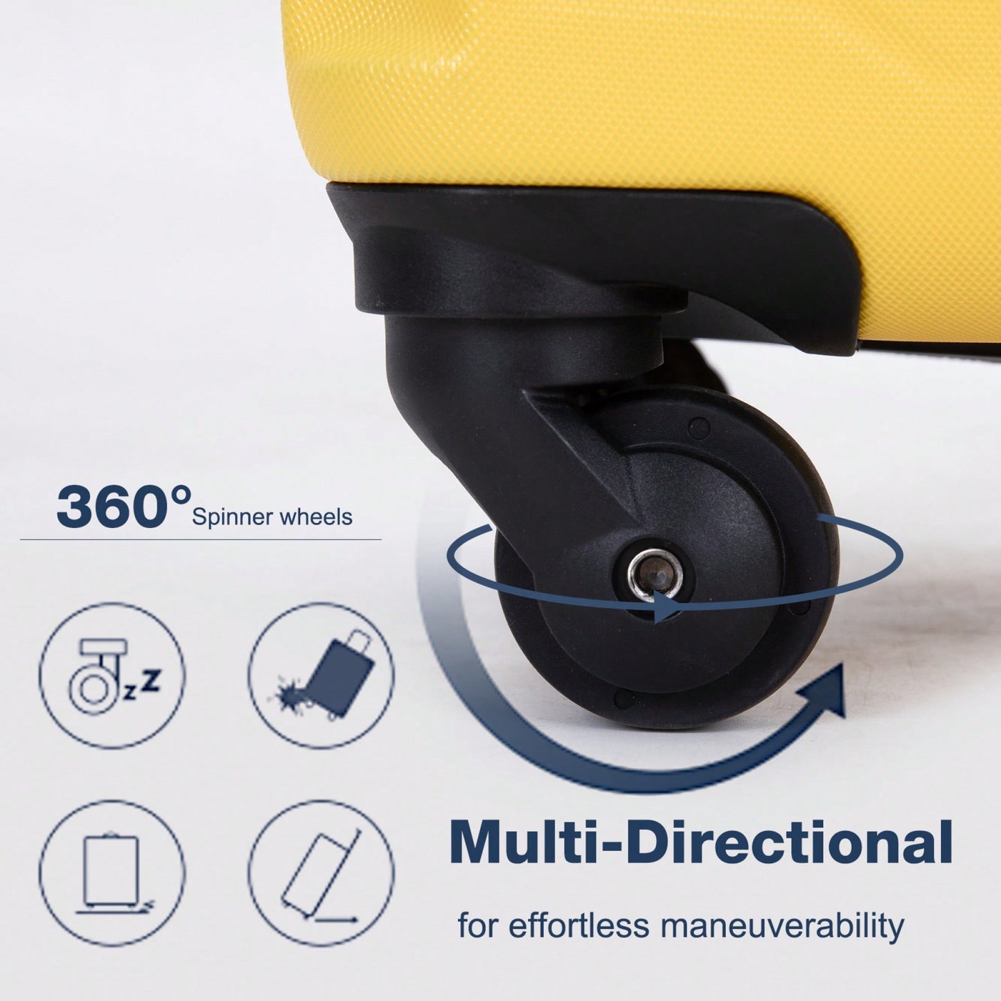 Lightweight 3-Piece ABS Luggage Set With Spinner Wheels, TSA Lock, And Dual Hooks - Green (20, 24", 28")"