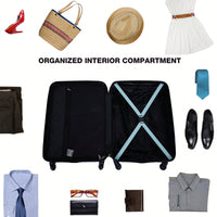 Lightweight 3-Piece ABS Luggage Set With Spinner Wheels, TSA Lock, And Dual Hooks - Green (20, 24", 28")"