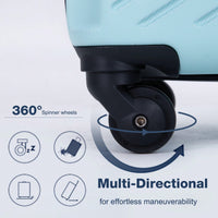 Lightweight 3-Piece ABS Luggage Set With Spinner Wheels, TSA Lock, And Dual Hooks - Green (20, 24", 28")"