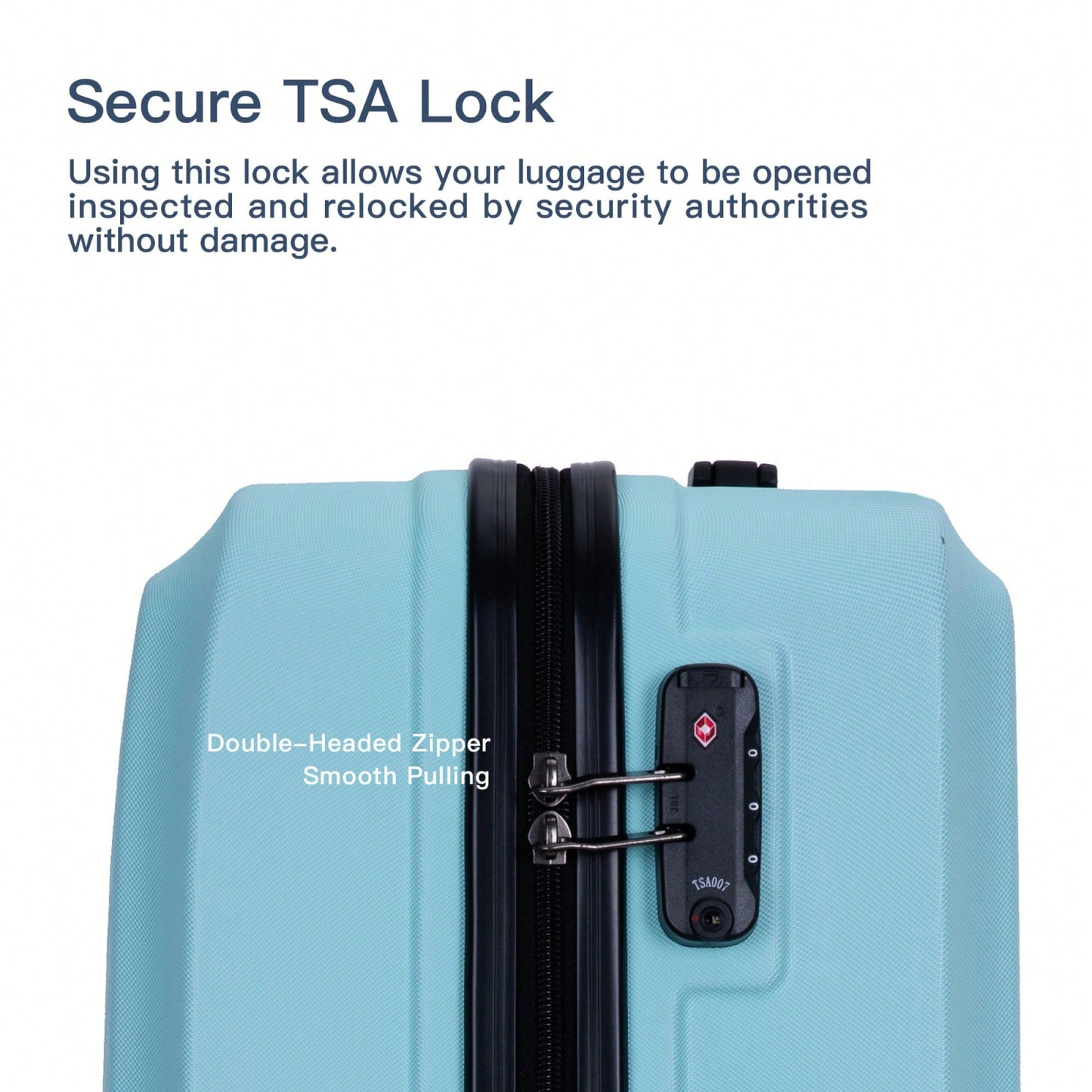 Lightweight 3-Piece ABS Luggage Set With Spinner Wheels, TSA Lock, And Dual Hooks - Green (20, 24", 28")"