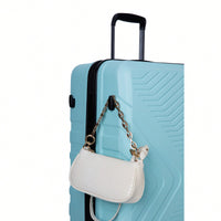 Lightweight 3-Piece ABS Luggage Set With Spinner Wheels, TSA Lock, And Dual Hooks - Green (20, 24", 28")"