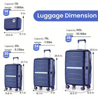 Versatile 4-Piece Lightweight Expandable Luggage Set (14/20/24/28) - Durable Travel Suitcases For Every Journey