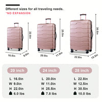 Stylish 3-Piece Lightweight Hardshell Luggage Set With Spinner Wheels And TSA Lock - Durable ABS+PC Suitcases In Rose Gold (20", 24", 28")