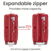 4-Piece Lightweight & Durable Expandable Luggage Set (14"/20"/24"/28") - Perfect For Travel And Adventure
