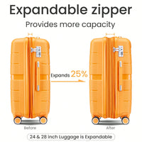4-Piece Lightweight & Durable Expandable Luggage Set (14"/20"/24"/28") - Perfect For Travel And Adventure