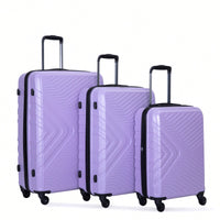 Lightweight 3-Piece ABS Luggage Set With Spinner Wheels, TSA Lock, And Hooks - Stylish Pink Suitcases (20"/24"/28")