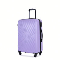 Lightweight 3-Piece ABS Luggage Set With Spinner Wheels, TSA Lock, And Hooks - Stylish Pink Suitcases (20"/24"/28")