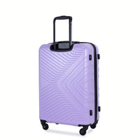 Lightweight 3-Piece ABS Luggage Set With Spinner Wheels, TSA Lock, And Hooks - Stylish Pink Suitcases (20"/24"/28")