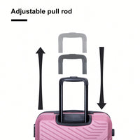 Lightweight 3-Piece ABS Luggage Set With Spinner Wheels, TSA Lock, And Hooks - Stylish Pink Suitcases (20"/24"/28")