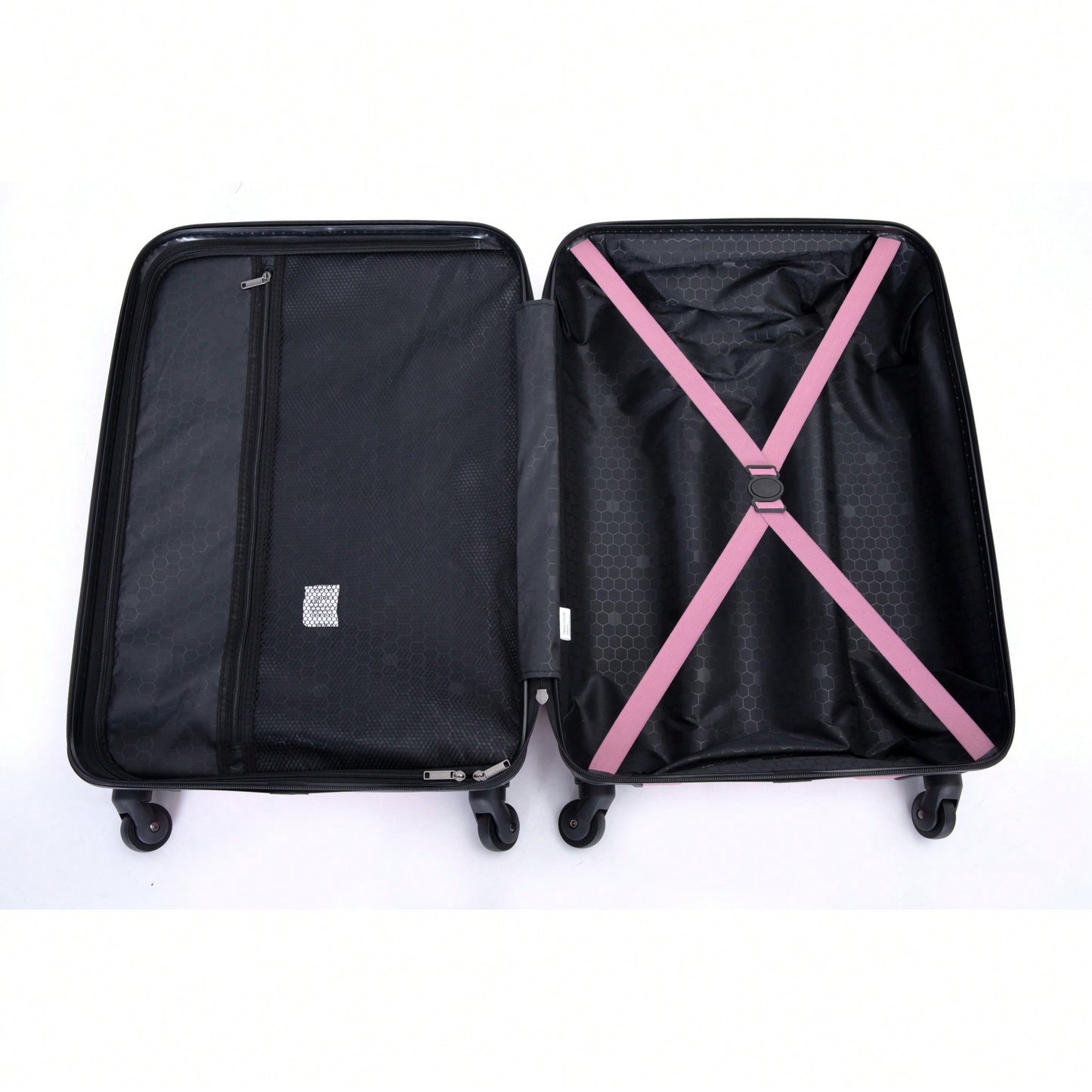 Lightweight 3-Piece ABS Luggage Set With Spinner Wheels, TSA Lock, And Hooks - Stylish Pink Suitcases (20"/24"/28")