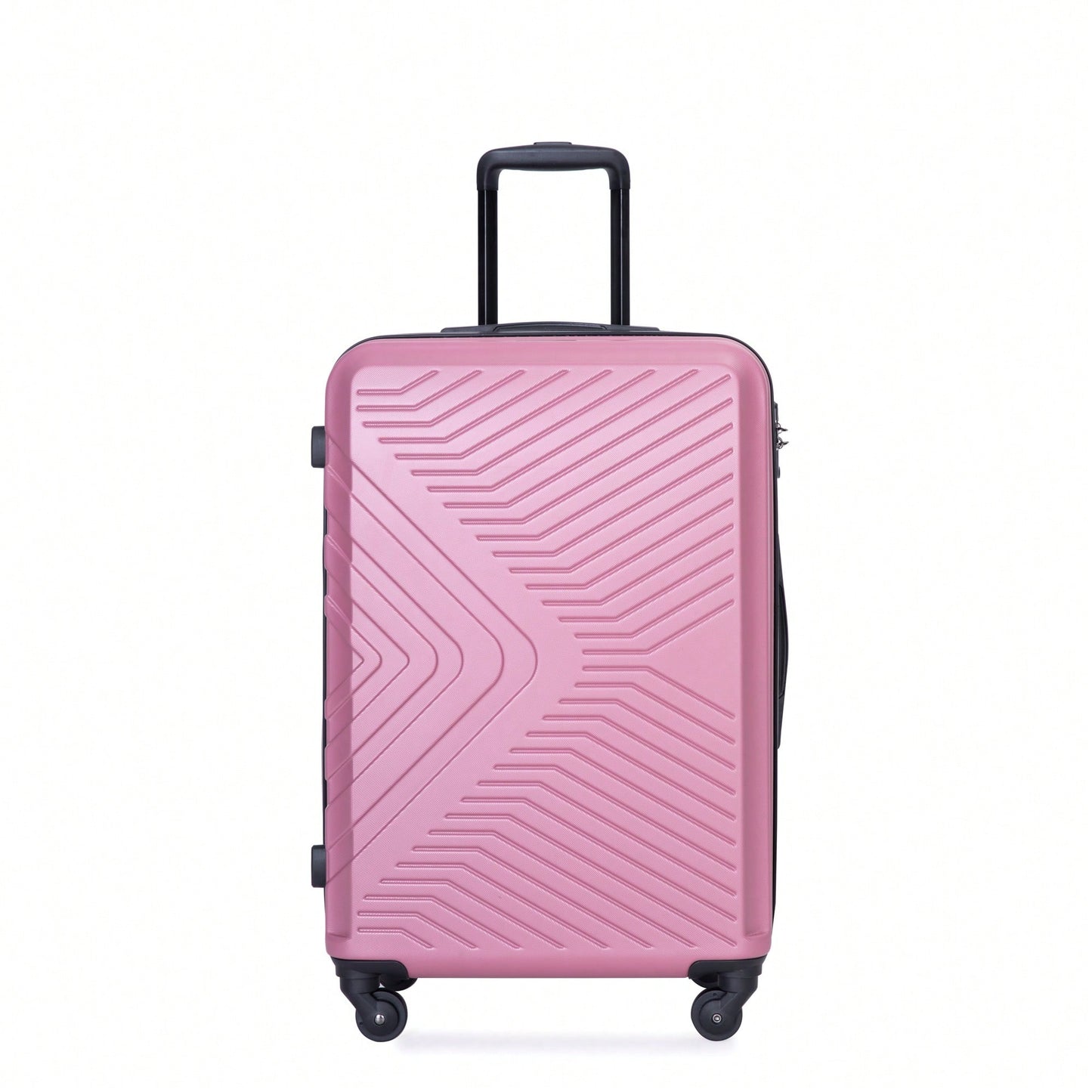 Lightweight 3-Piece ABS Luggage Set With Spinner Wheels, TSA Lock, And Hooks - Stylish Pink Suitcases (20"/24"/28")