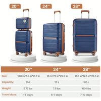 Four-Piece Lightweight Expandable Luggage Set (14"/20"/24"/28") - Durable Travel Suitcases