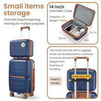 Four-Piece Lightweight Expandable Luggage Set (14"/20"/24"/28") - Durable Travel Suitcases