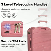 3-Piece Hard Shell Luggage Set With TSA Locks - 20", 24", 28" Durable Travel Suitcases