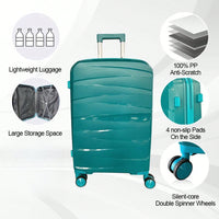 3-Piece Hard Shell Luggage Set With TSA Locks - 20", 24", 28" Durable Travel Suitcases