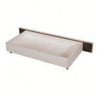 Elegant Velvet Upholstered Full Size Storage Bed With Spacious Drawer - Beige Finish