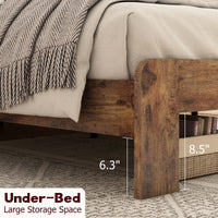 Elegant Dark Brown Queen Wood Platform Bed Frame with Noise-Free Design Easy Assembly and Ample Under-Bed Storage