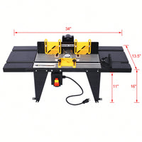 Precision Electric Router Table For Woodworking Projects - Versatile Benchtop Tool In Sleek Black Finish