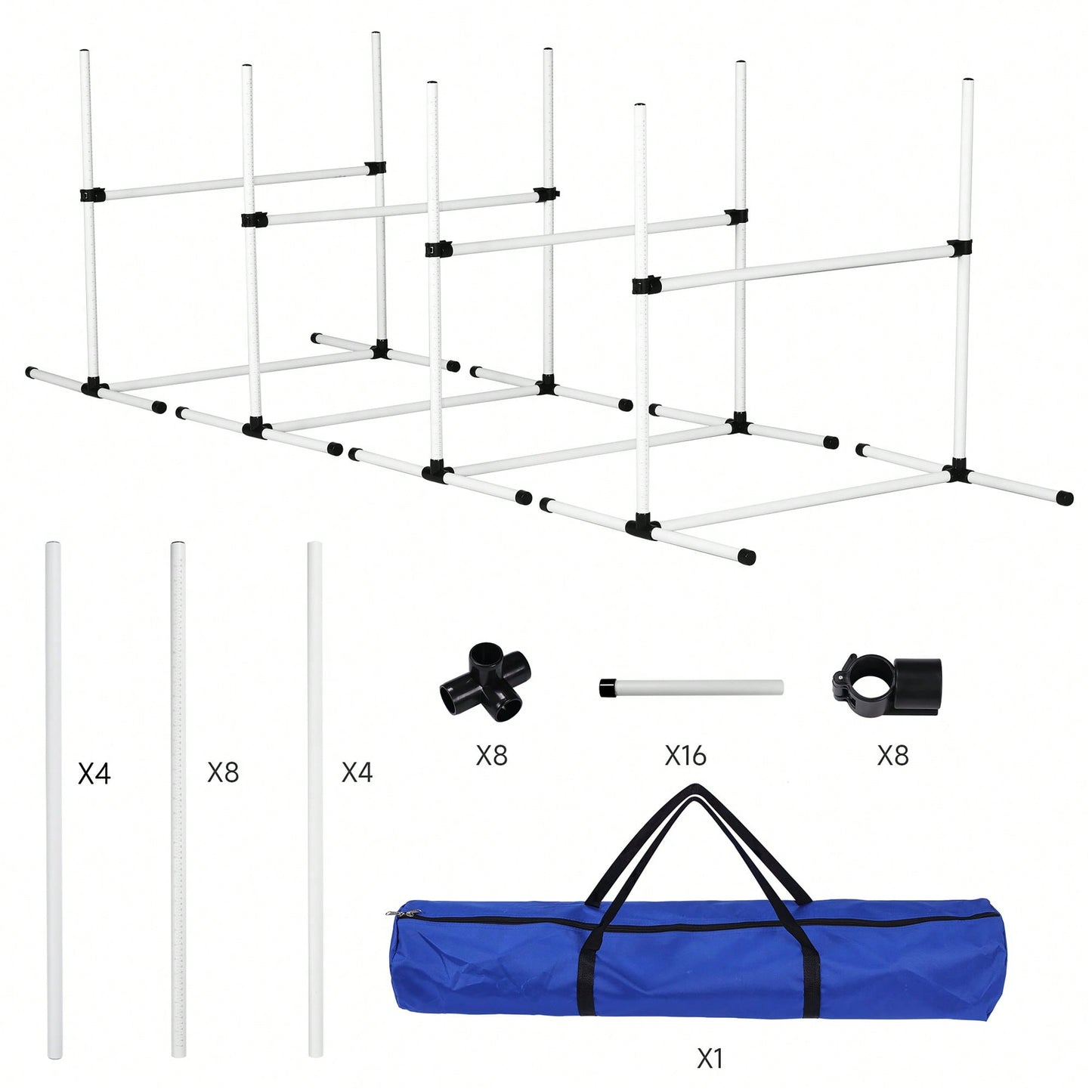 4 Pack Adjustable Dog Agility Hurdles With Carry Bag - Perfect For Indoor And Outdoor Training Jumping Courses