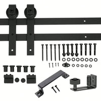 Heavy Duty 6.6FT Sliding Barn Door Hardware Kit for 24-36 Inch Doors with Adjustable Floor Guide and Smooth Operation