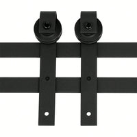 Heavy Duty 6.6FT Sliding Barn Door Hardware Kit for 24-36 Inch Doors with Adjustable Floor Guide and Smooth Operation