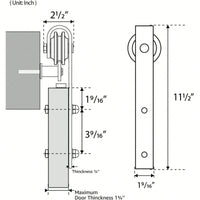 Heavy Duty 6.6FT Sliding Barn Door Hardware Kit for 24-36 Inch Doors with Adjustable Floor Guide and Smooth Operation