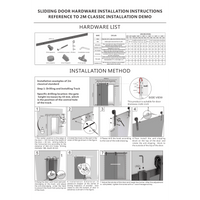 Heavy Duty 6.6FT Sliding Barn Door Hardware Kit for 24-36 Inch Doors with Adjustable Floor Guide and Smooth Operation