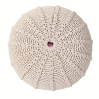 Cozy Handcrafted Knitted Pouf For Stylish Home Decor And Comfortable Seating