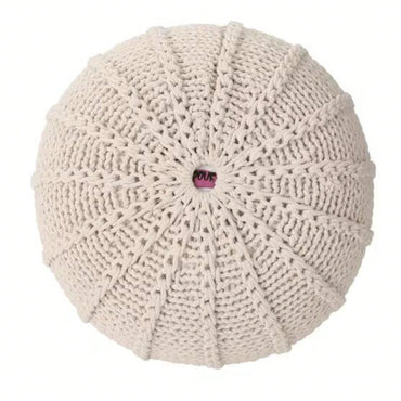 Cozy Handcrafted Knitted Pouf For Stylish Home Decor And Comfortable Seating
