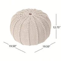 Cozy Handcrafted Knitted Pouf For Stylish Home Decor And Comfortable Seating