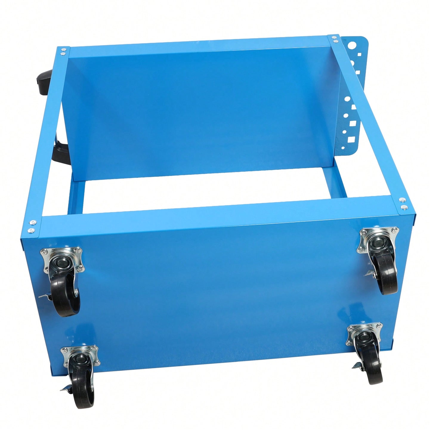 Heavy-Duty Lockable Steel Tool Cart on Wheels 400 LBS Capacity Dual Layer Blue Utility Cart for Garage Workshop Warehouse