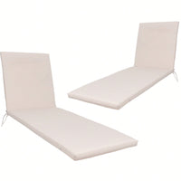 2-Piece Outdoor Lounge Chair Replacement Cushions For Patio Furniture - Beige Seat Cushions For Chaise Lounges"