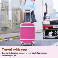 Stylish 20-Inch Hardshell Carry-On Luggage Set With Double Spinner Wheels And TSA Lock - Vintage White Travel Bag