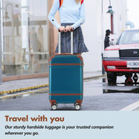 Stylish 20-Inch Hardshell Carry-On Luggage Set With Double Spinner Wheels And TSA Lock - Vintage White Travel Bag