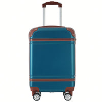 Stylish 20-Inch Hardshell Carry-On Luggage Set With Double Spinner Wheels And TSA Lock - Vintage White Travel Bag