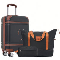 Stylish 20-Inch Hardshell Carry-On Luggage Set With Double Spinner Wheels And TSA Lock - Vintage White Travel Bag