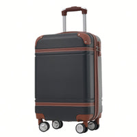 Stylish 20-Inch Hardshell Carry-On Luggage Set With Double Spinner Wheels And TSA Lock - Vintage White Travel Bag
